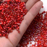 3mm Czech Glass Seed Beads Mix Red Round Spacer Beads