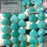Green Aventurine Stone Beads Round Square Oval for DIY Bracelet