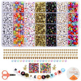 2400pcs Letter Beads Bracelets Making Kit DIY Necklace Accessories 7x4mm