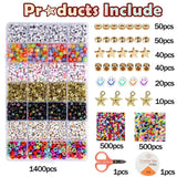 2400pcs Letter Beads Bracelets Making Kit DIY Necklace Accessories 7x4mm
