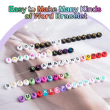 2400pcs Letter Beads Bracelets Making Kit DIY Necklace Accessories 7x4mm