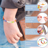2400pcs Letter Beads Bracelets Making Kit DIY Necklace Accessories 7x4mm