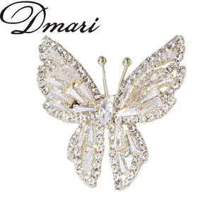 Zircon Crystal Butterfly Lapel Pins Women Brooches