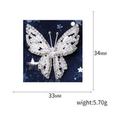Zircon Crystal Butterfly Lapel Pins Women Brooches