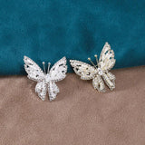 Zircon Crystal Butterfly Lapel Pins Women Brooches