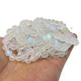 Austria Crystal Glitter Moonstone Round Smooth Glass Beads 6-10MM