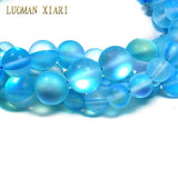 Austria Crystal Glitter Moonstone Round Smooth Glass Beads 6-10MM