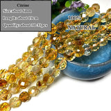 Natural Citrines Quartz Stone Beads Yellow Crystal Round Faceted Rondelle Square