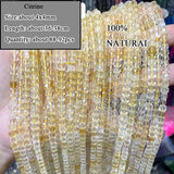 Natural Citrines Quartz Stone Beads Yellow Crystal Round Faceted Rondelle Square
