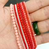 Dark Red Coral Round Natural Stone Beads for Jewelry Making 2mm-12mm