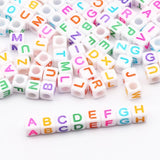 Square Letter Acrylic Beads Cube Spacer Alphabet Beads For Jewelry Making