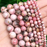 AAA Argentina Rhodochrosite Round Loose Beads DIY Jewelry Bracelet 7.5''
