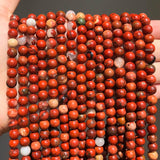 Red Jaspers Stone Beads Round Loose Beads for Diy Bracelet 15 Inch/Strand