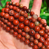 Red Jaspers Stone Beads Round Loose Beads for Diy Bracelet 15 Inch/Strand