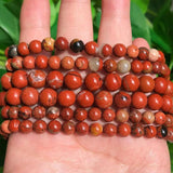 Red Jaspers Stone Beads Round Loose Beads for Diy Bracelet 15 Inch/Strand