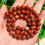 Red Jaspers Stone Beads Round Loose Beads for Diy Bracelet 15 Inch/Strand