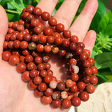 Red Jaspers Stone Beads Round Loose Beads for Diy Bracelet 15 Inch/Strand