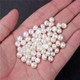 AAA Natural Freshwater Pearl Beads Flat Round Half Hole Button Bread Pearl