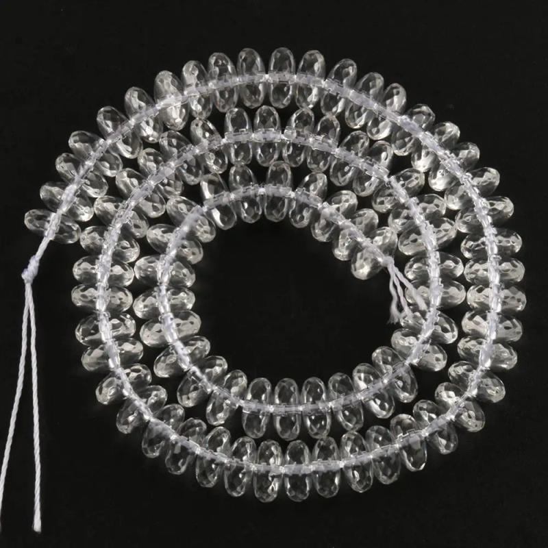 Clear Quartz Crystal Faceted Rondelle Spacer Beads 6 8 10mm