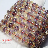 Meihan Amethyst Citrine Quartz Rondelle Beads for DIY Jewelry