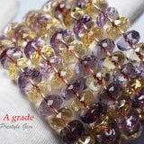 Meihan Amethyst Citrine Quartz Rondelle Beads for DIY Jewelry