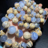 Meihan Natural A+++ Dominica Chalcedony Round Beads