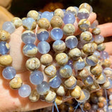 Meihan Natural A+++ Dominica Chalcedony Round Beads