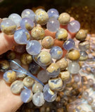 Meihan Natural A+++ Dominica Chalcedony Round Beads