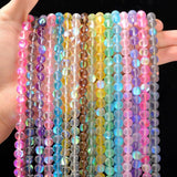 Austria Crystal Glitter Moonstone Glass Beads Round Loose Beads