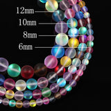 Austria Crystal Glitter Moonstone Glass Beads Round Loose Beads