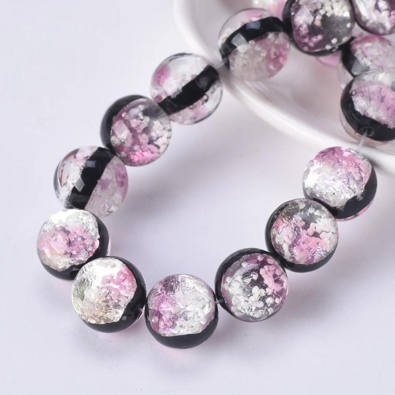 5pcs Round Luminous Glass Beads for Jewelry Making DIY Crafts