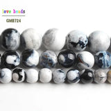 6/8/10mm Fire Agates Stone Beads for Jewelry Making DIY Bracelet 15inches