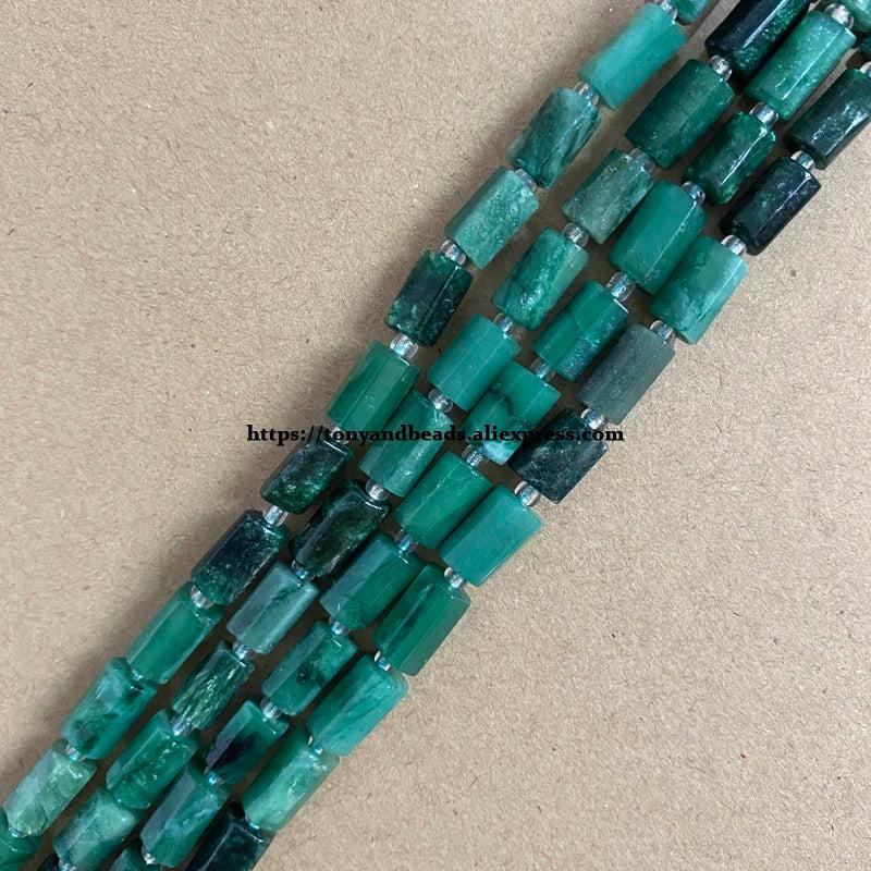Faceted Green Africa Emerald Spacer Beads for Jewelry Making