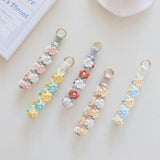 Daisy Pearl Flower Keychain Hand-Woven Phone Chain Bag Pendant