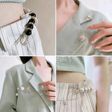 5/Pack Enamel Brooches Pearl hijab Neckline Lapel Pin Buckle