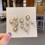 5/Pack Enamel Brooches Pearl hijab Neckline Lapel Pin Buckle