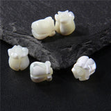 Mother of Pearl Shell Beads Carved Flower Charms DIY Seashell Beads