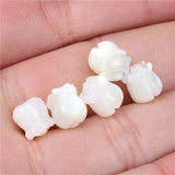 Mother of Pearl Shell Beads Carved Flower Charms DIY Seashell Beads
