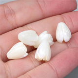 Mother of Pearl Shell Beads Carved Flower Charms DIY Seashell Beads