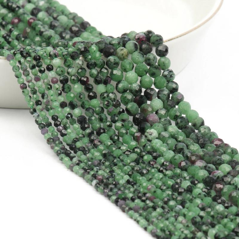 Natural Stone Beads Faceted Rubys Emeralds Loose Spacer Beads for Jewelry Making