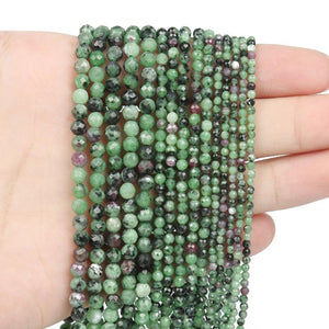 Natural Stone Beads Faceted Rubys Emeralds Loose Spacer Beads for Jewelry Making