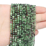 Natural Stone Beads Faceted Rubys Emeralds Loose Spacer Beads for Jewelry Making