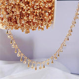 1m KC Glass Beads Necklace Chains Bulk Lot Copper Link Bracelet Chains
