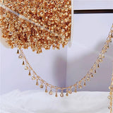 1m KC Glass Beads Necklace Chains Bulk Lot Copper Link Bracelet Chains