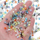 Faceted Glass Crystal Beads for Jewelry Making DIY Bracelet Spacer Cube Beaded
