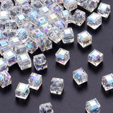 Faceted Glass Crystal Beads for Jewelry Making DIY Bracelet Spacer Cube Beaded