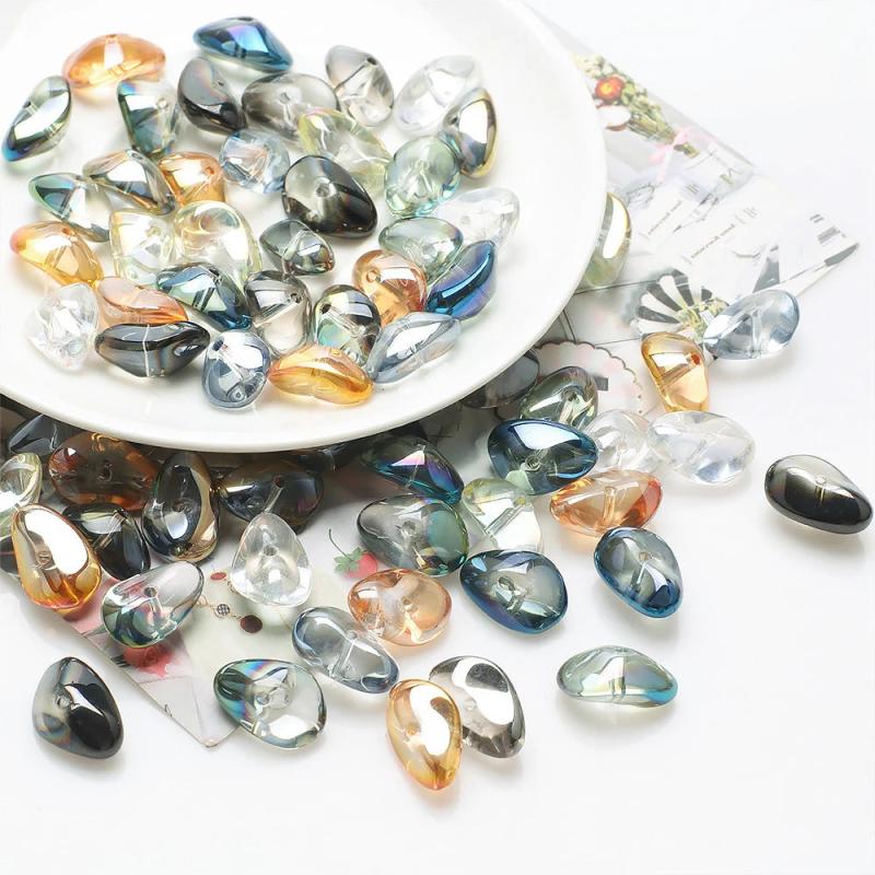 Stone-shaped Glass Bead Pendant for DIY Bracelets
