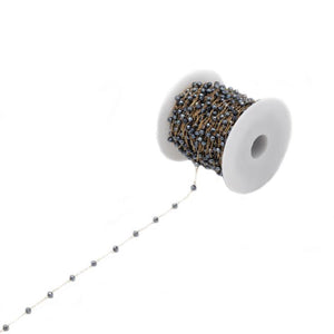 1 Meter 3.5mm Abacus Glass Beads 316L Stainless Steel Chain DIY Making Findings