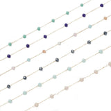 1 Meter 3.5mm Abacus Glass Beads 316L Stainless Steel Chain DIY Making Findings