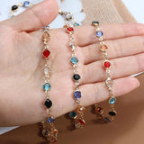 1M Colorful Crystal Glass Beads Chain Necklace for DIY Jewelry Making